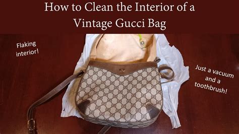 cleaning flaking interior gucci purse|Gucci canvas bag cleaner.